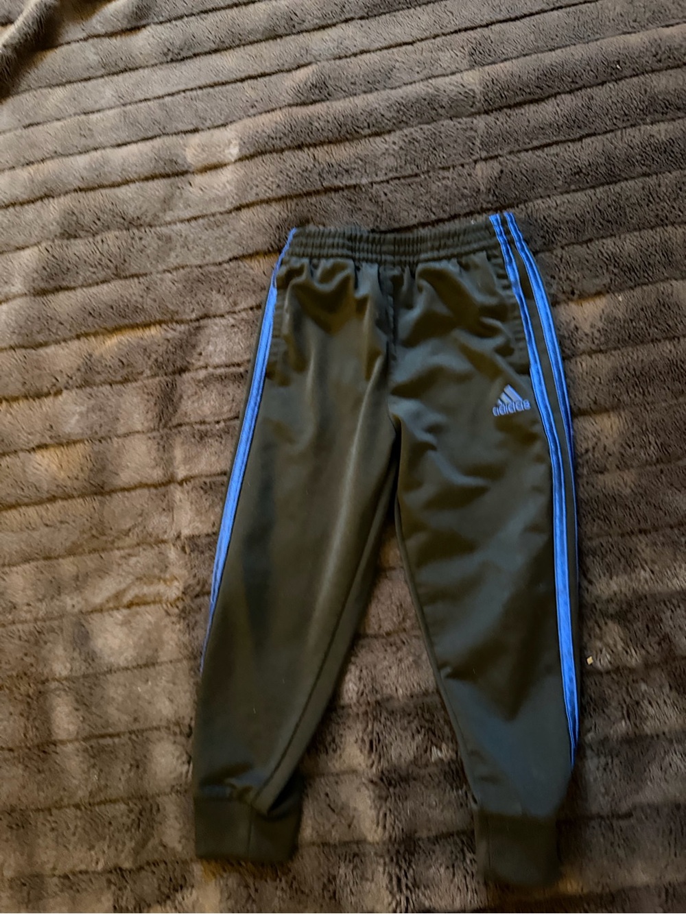 adidas Black Joggers with Blue Side Stripes and Logo